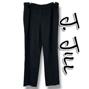 J Jill Ponte Welt-pockets Slim-leg Pants Dark Charcoal Gray Womens Size Large